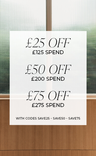 Save using codes SAVE25, SAVE50 and SAVE75